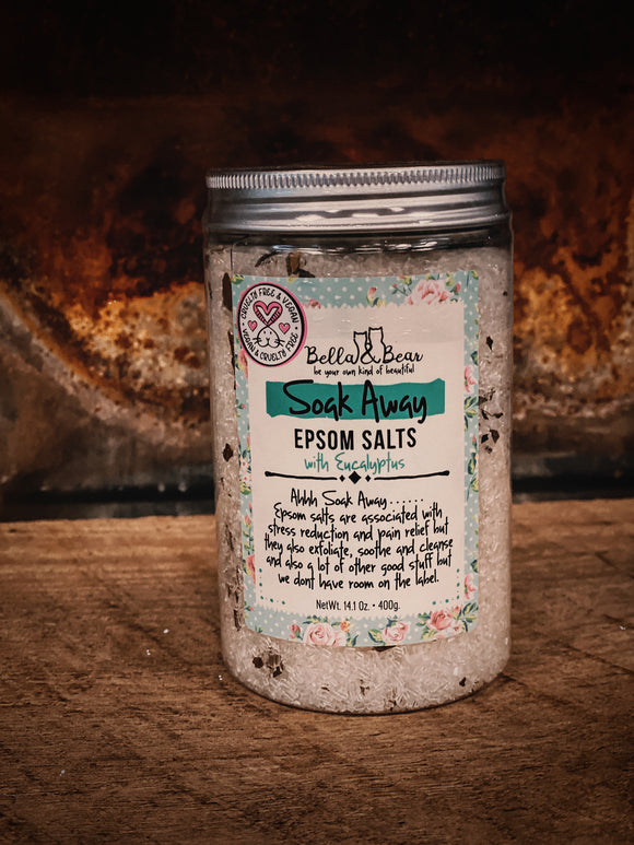 Soak away eucalyptus epsom bath salt