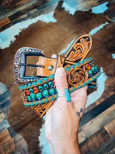 Rafter T Painted Cactus Belt